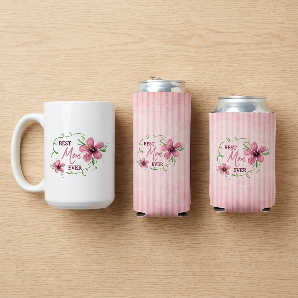 Best Mom Ever Coffee Mug & Can Cooler Gift Set