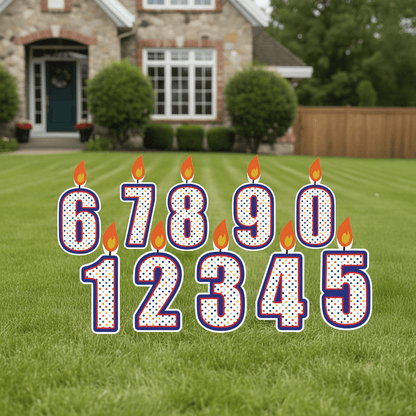 Birthday Cake Number Candles Yard Card - 10 pcs set