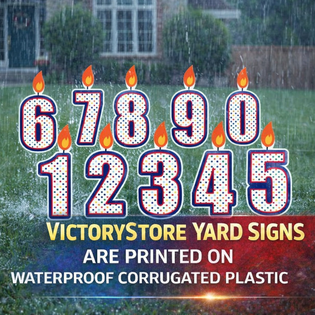 Birthday Cake Number Candles Yard Card - 10 pcs set