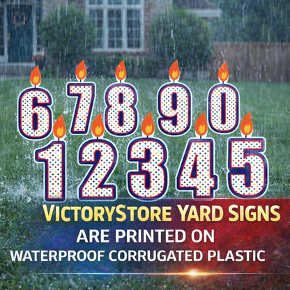 Birthday Cake Number Candles Yard Card - 10 pcs set