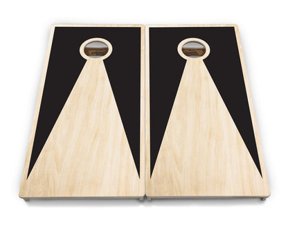 Black/Natural Keyhole Cornhole Boards - Professional Tournament Series