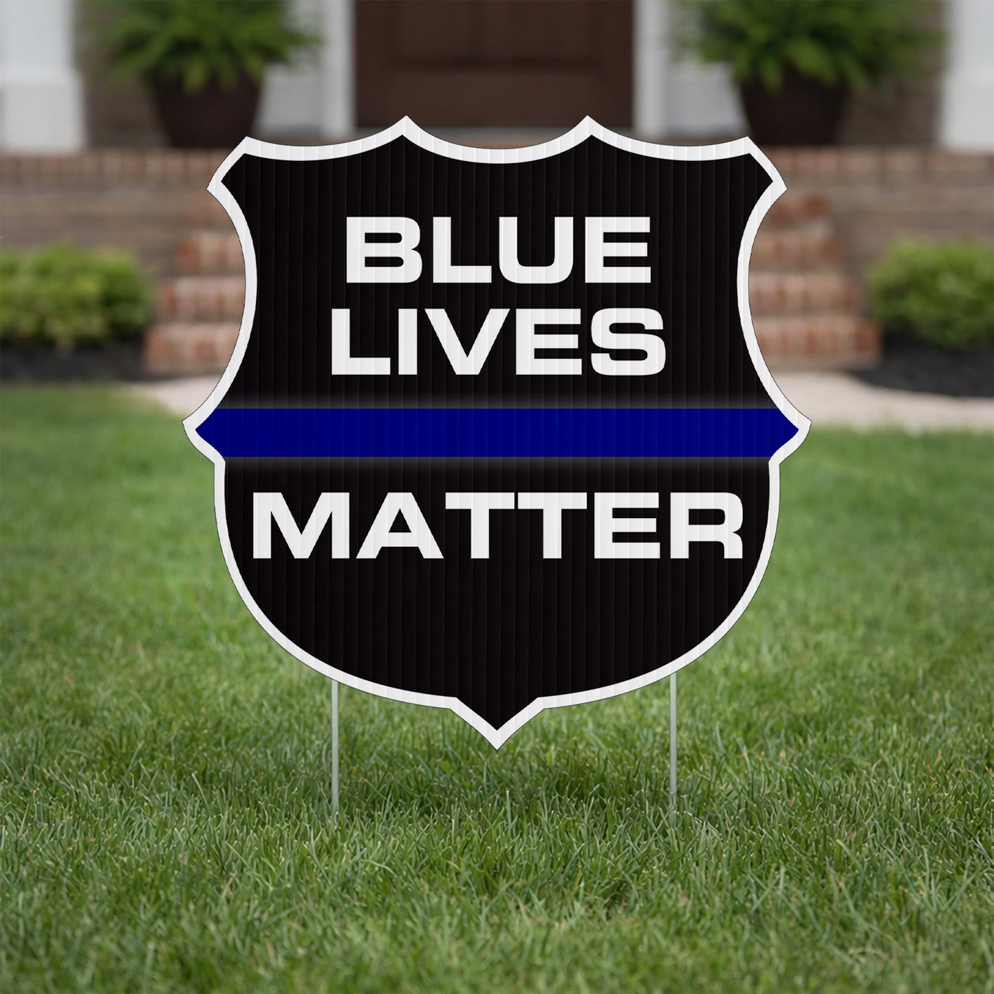 Blue Lives Matter Shield Yard Sign