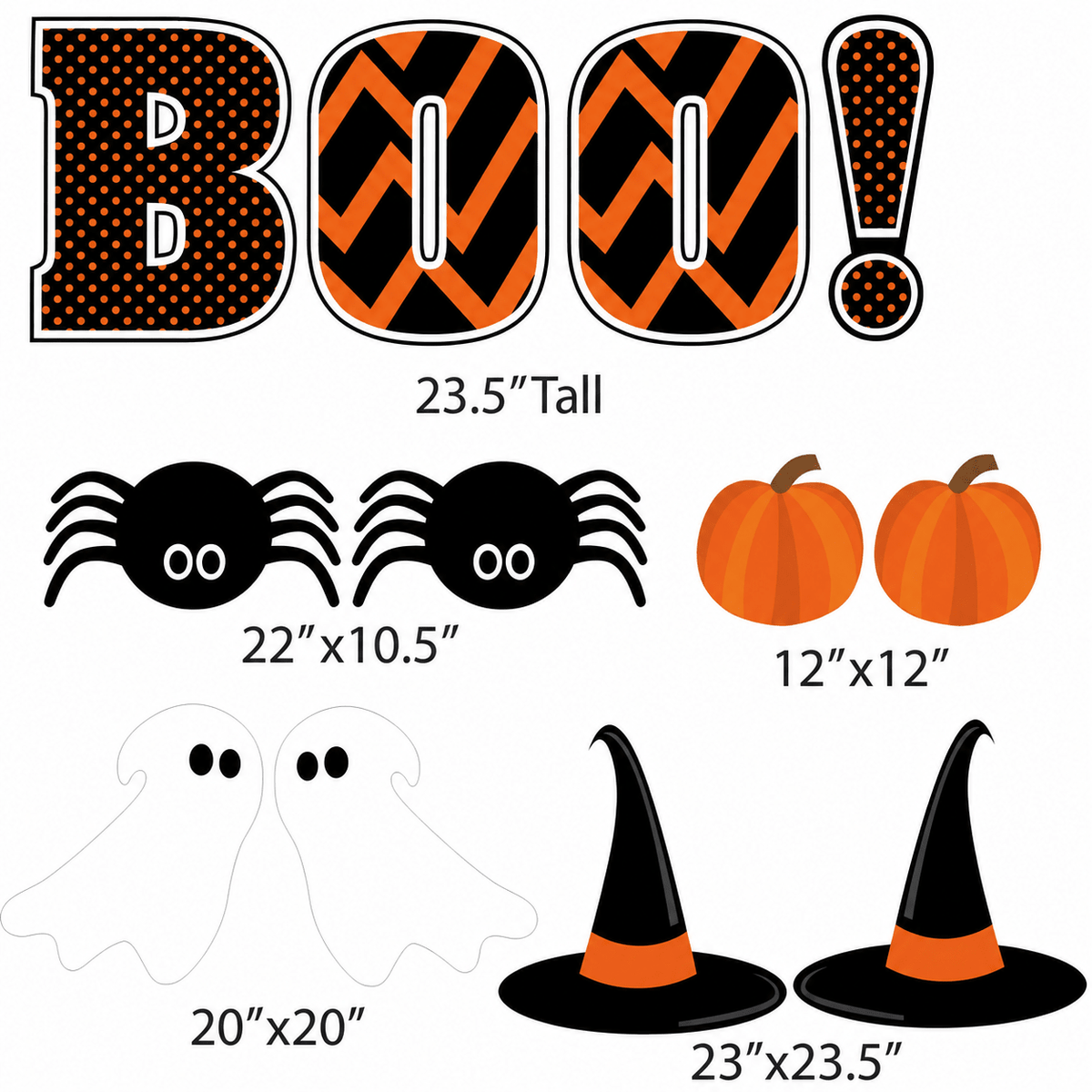 \BOO Halloween Yard Sign Set – 12 Piece Outdoor Lawn Decorations with Stakes