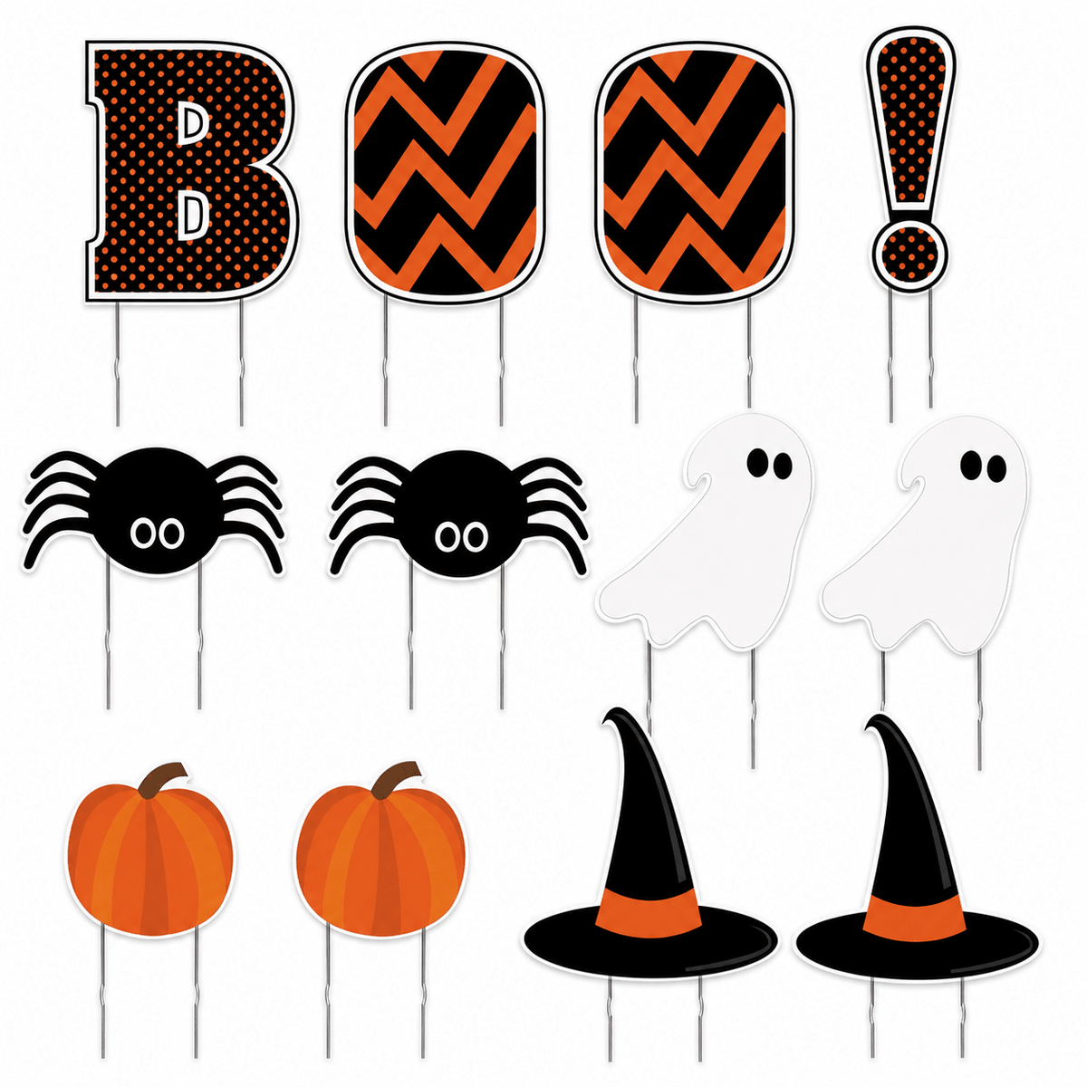 \BOO Halloween Yard Sign Set – 12 Piece Outdoor Lawn Decorations with Stakes
