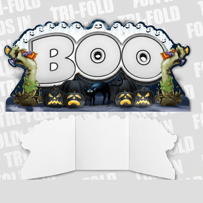 BOO! Oversized Halloween Yard Card Decoration – 9-Piece Jumbo Halloween Lawn Sign Set