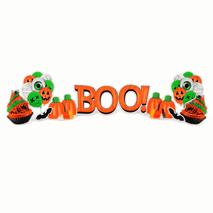 BOO! Pumpkins & Candies Halloween Yard Card Decorations – 10-Piece Quick Set Outdoor Lawn Signs