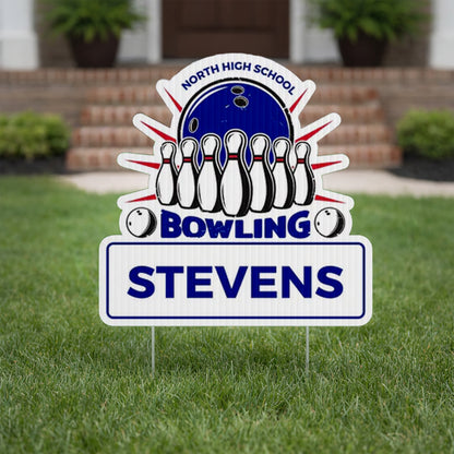 22" Bowling with Rectangle Shaped Yard Sign