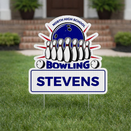 22" Bowling with Rectangle Shaped Yard Sign