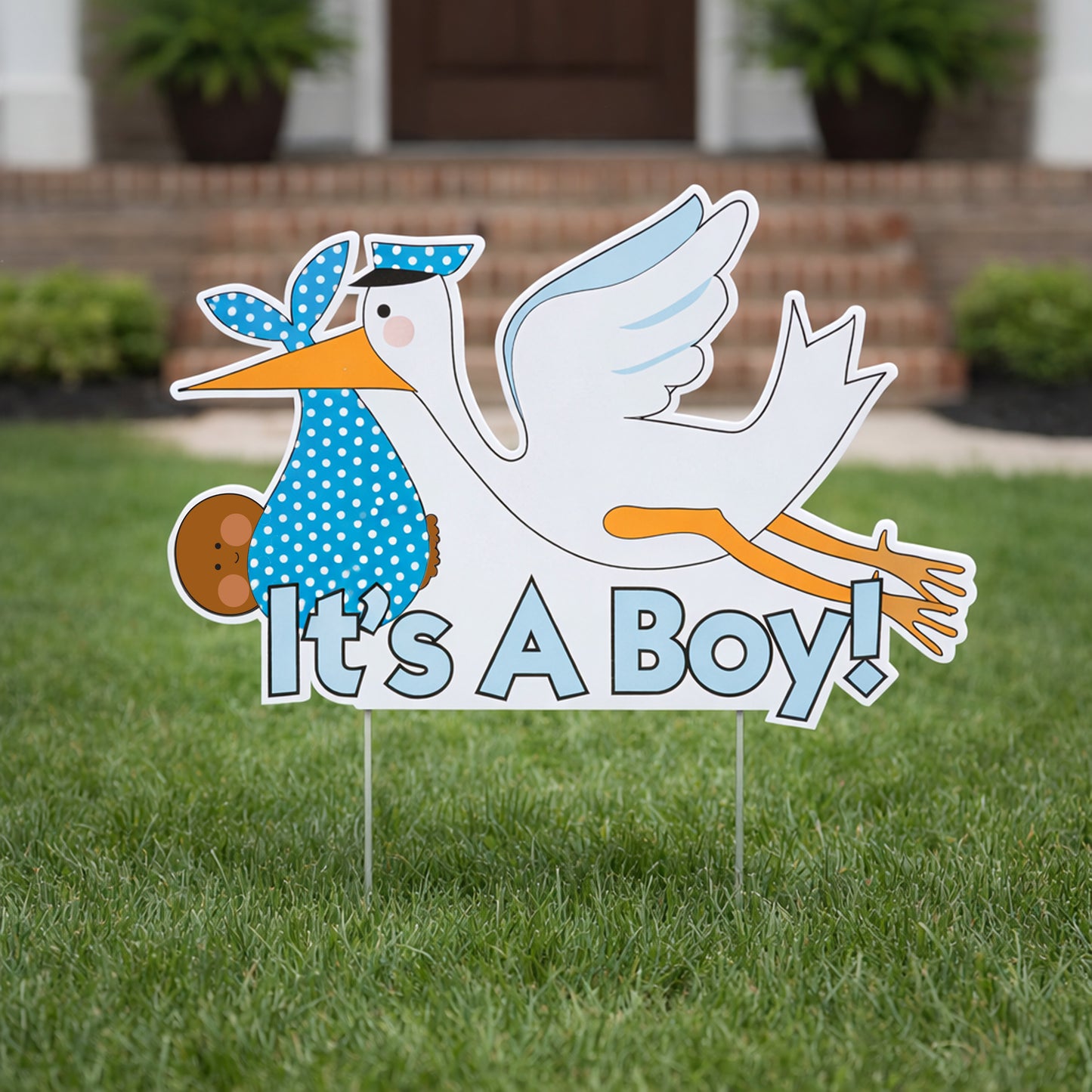 "It's a Boy" Stork Yard Sign - Baby Announcement Lawn Decoration