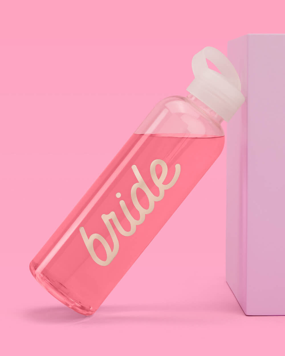 Bride Water Bottle – 16 oz Reusable Clear Bottle with Gold Foil