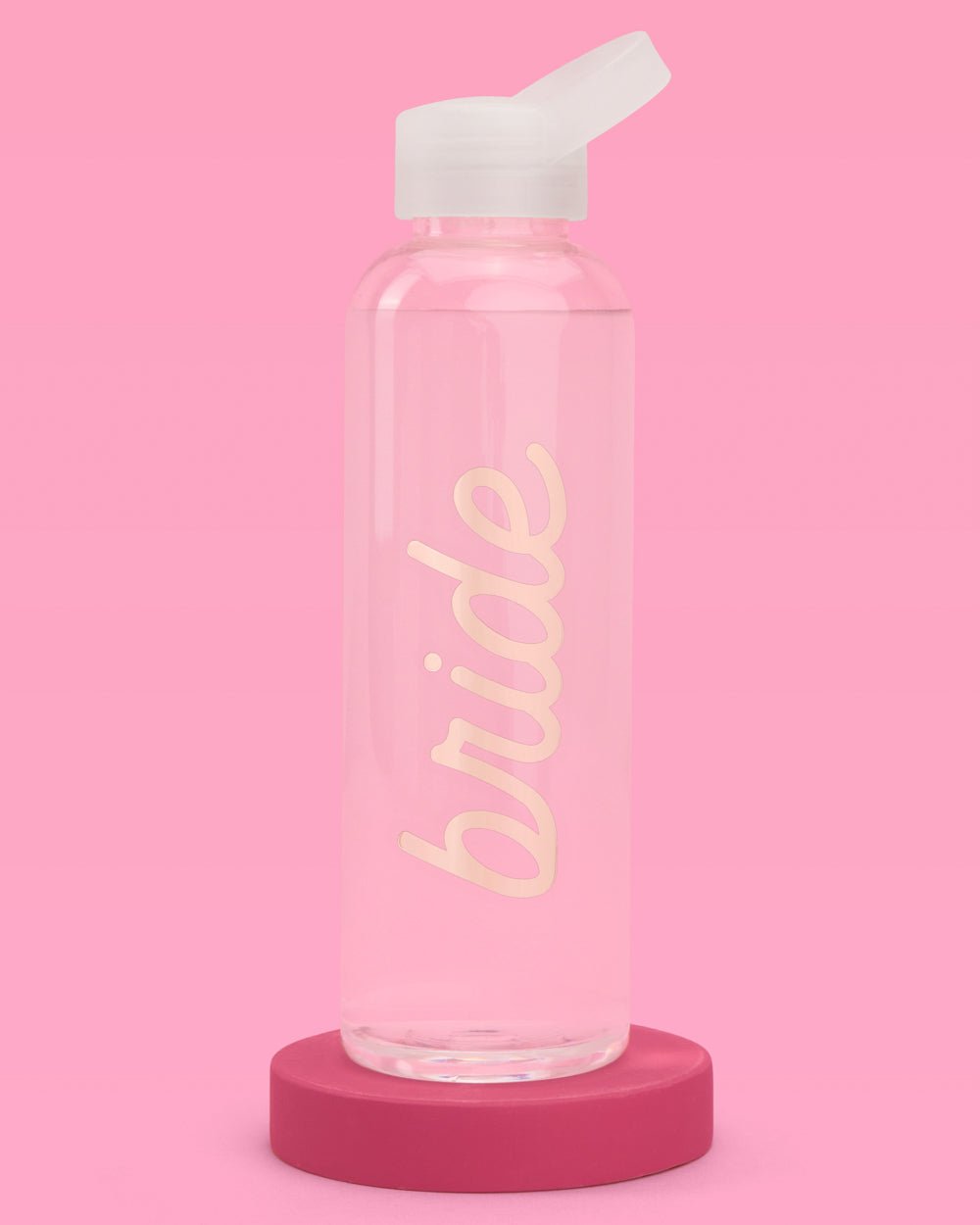 Bride Water Bottle – 16 oz Reusable Clear Bottle with Gold Foil