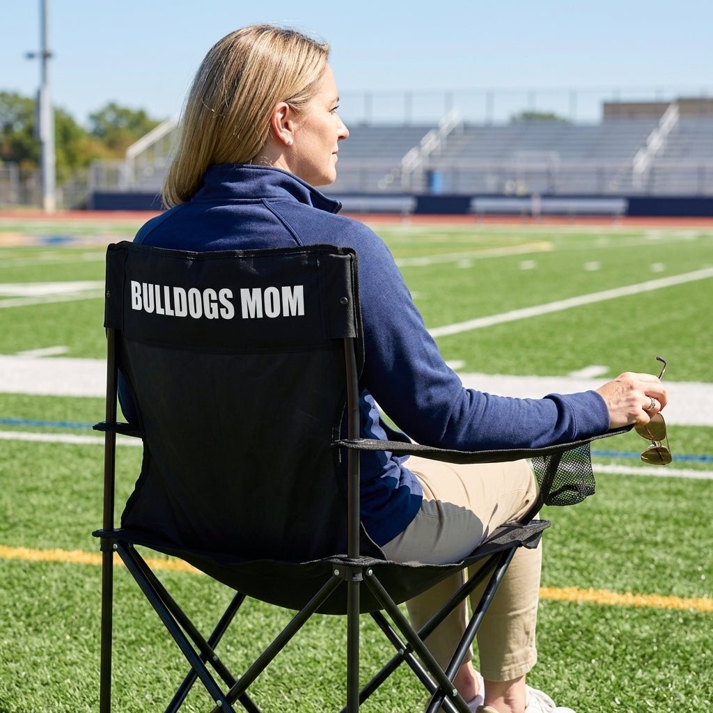 Bulldogs Mom Black Folding Camping Chair