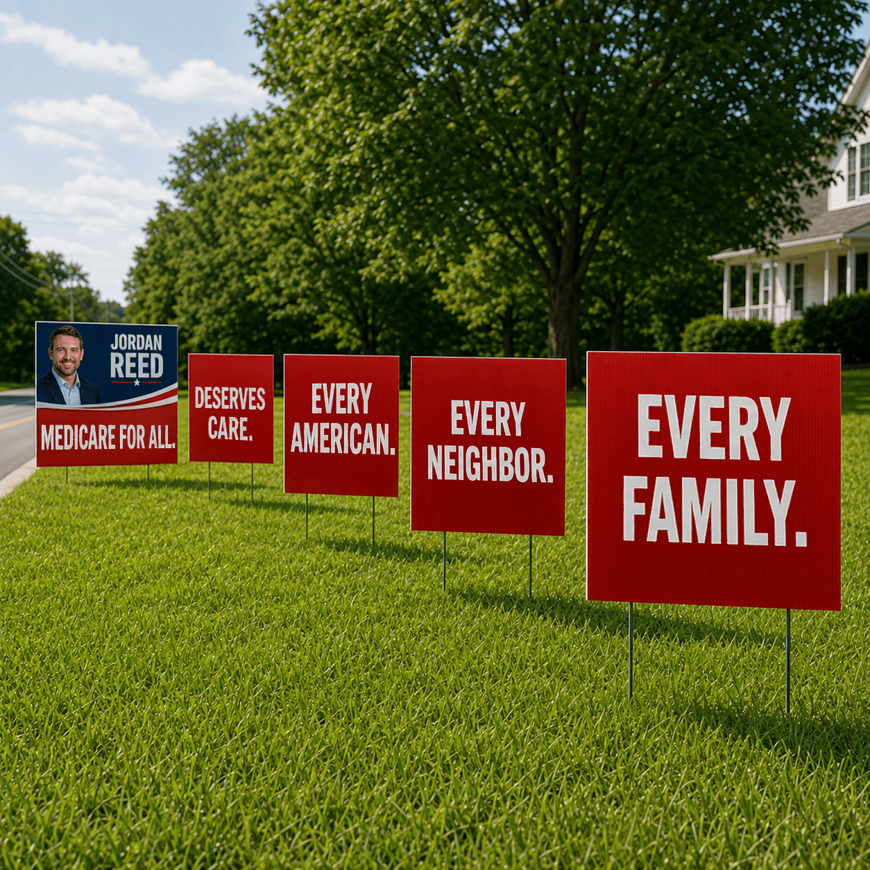 Burma Shave Political Yard Sign Sets – 5 Sets of 5 Signs – 25 Total