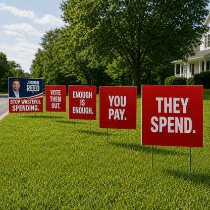 Burma Shave Political Yard Sign Sets – 5 Sets of 5 Signs – 25 Total