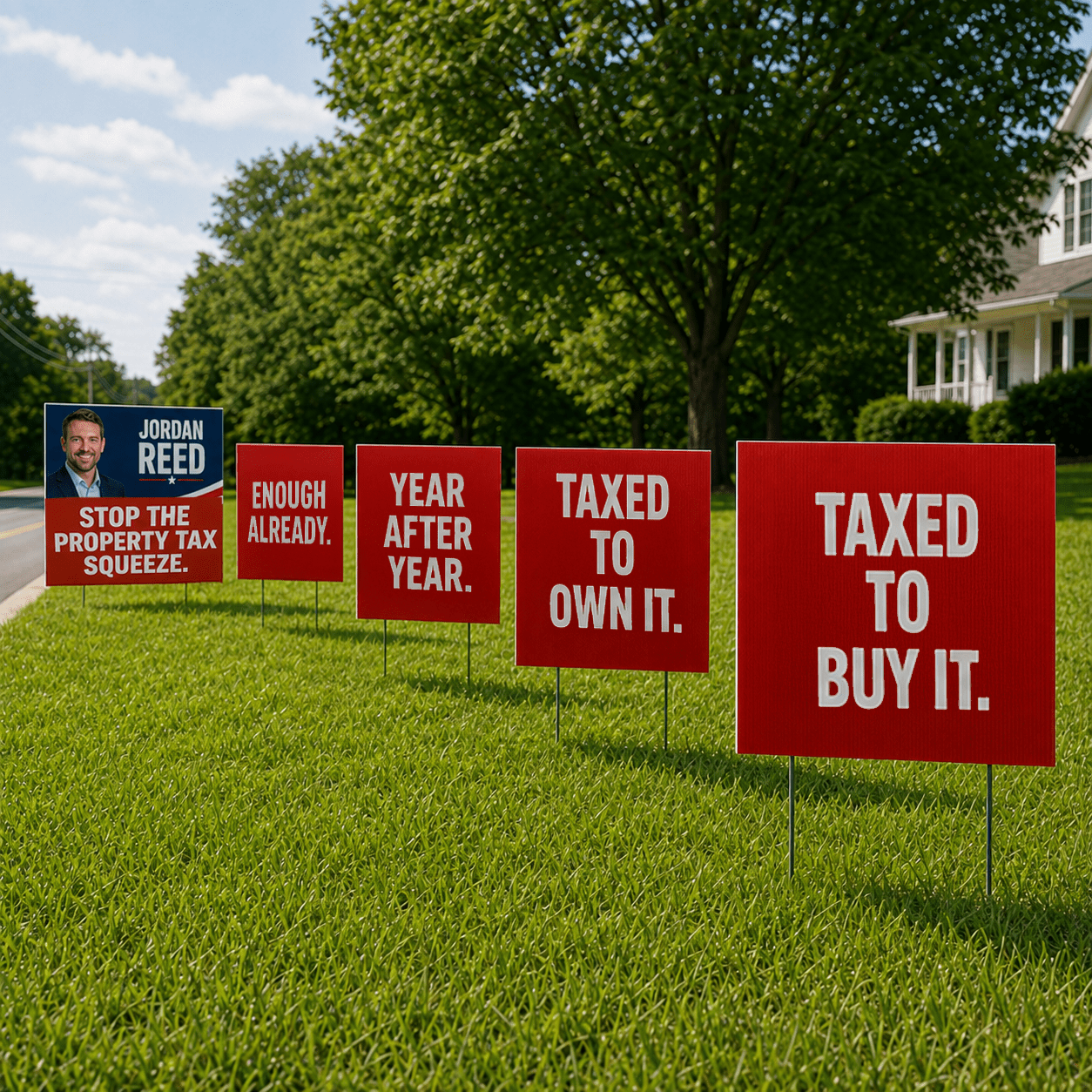 Burma Shave Political Yard Sign Sets – 5 Sets of 5 Signs – 25 Total