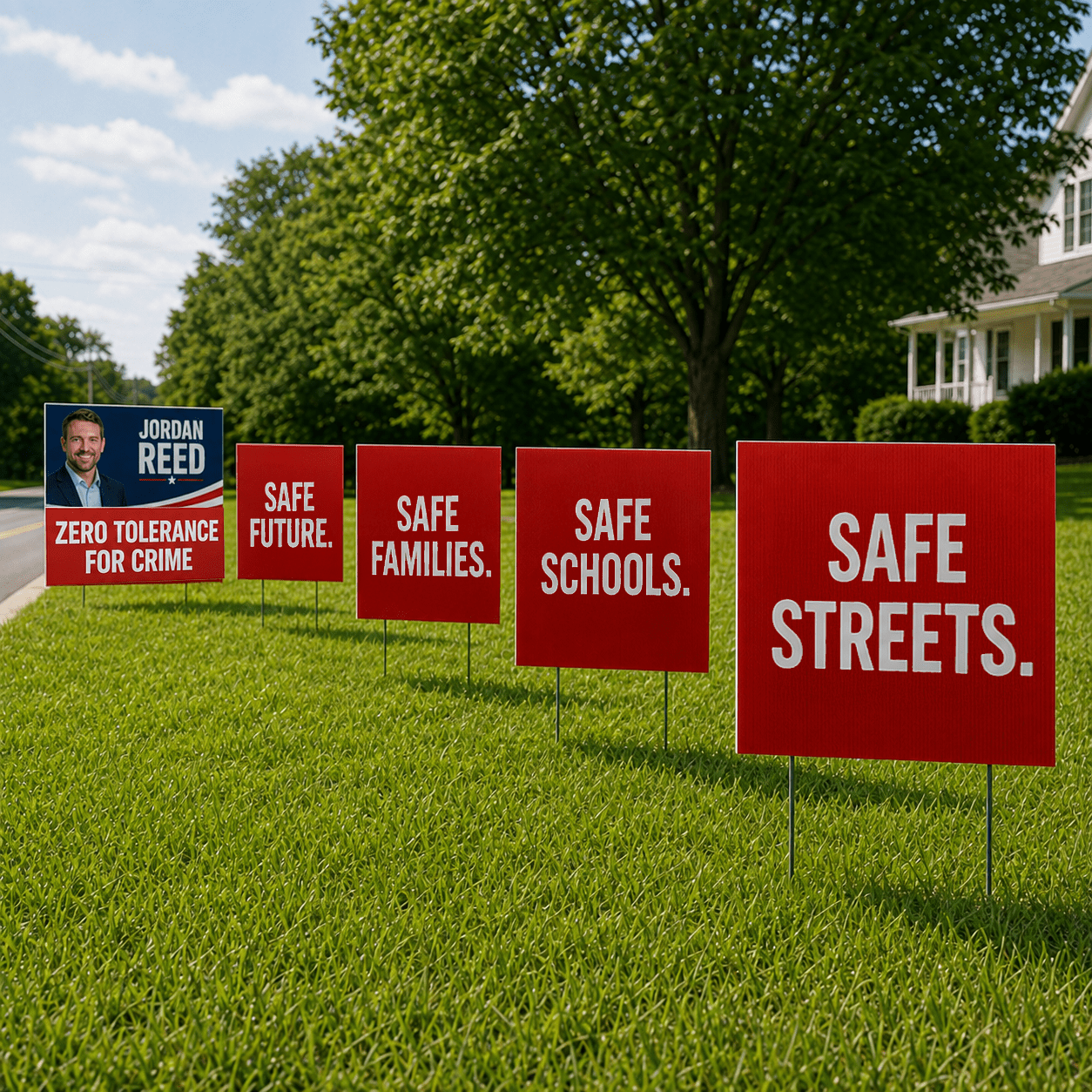 Burma Shave Political Yard Sign Sets – 5 Sets of 5 Signs – 25 Total