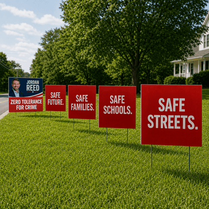 Burma Shave Political Yard Sign Sets – 5 Sets of 5 Signs – 25 Total