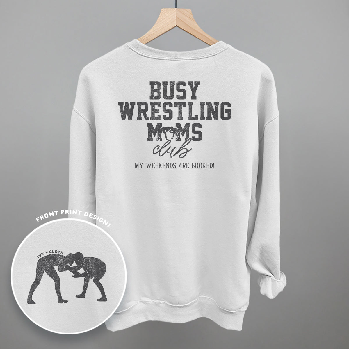 Busy Wrestling Moms Club (Back Print) T-shirt
