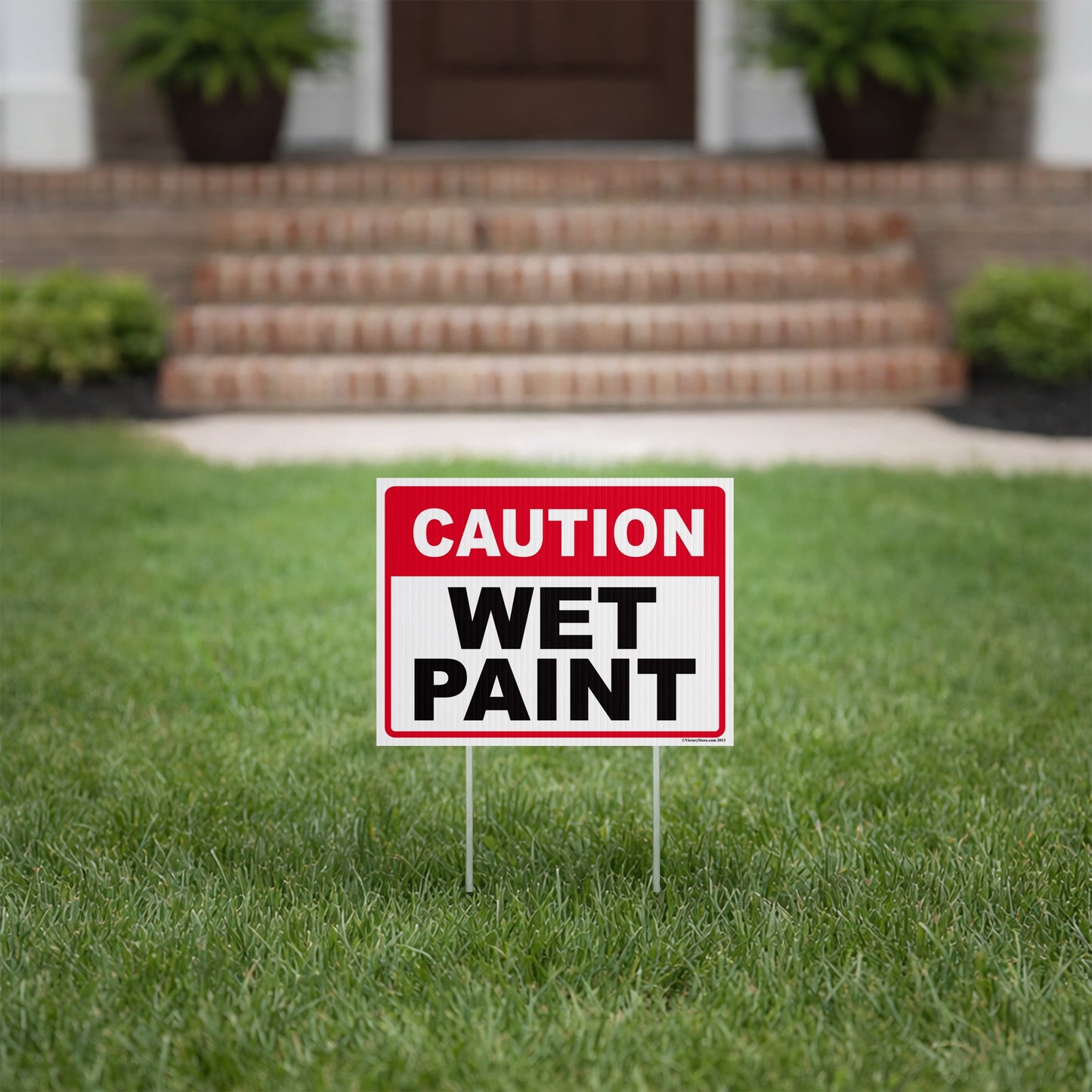 Caution Wet Paint Sign or Sticker – Indoor/Outdoor Safety Warning