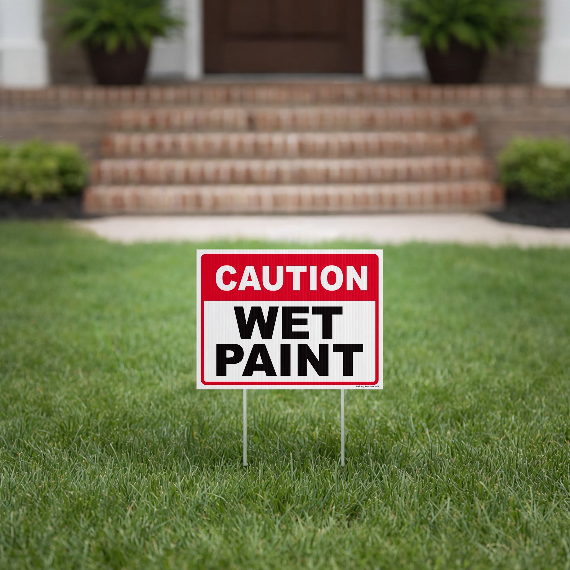 Caution Wet Paint Sign or Sticker – Indoor/Outdoor Safety Warning