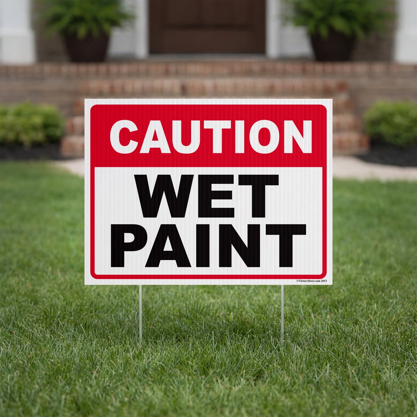 Caution Wet Paint Sign or Sticker – Indoor/Outdoor Safety Warning