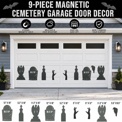 Cemetery Halloween Garage Door Magnets – 9 Piece Set