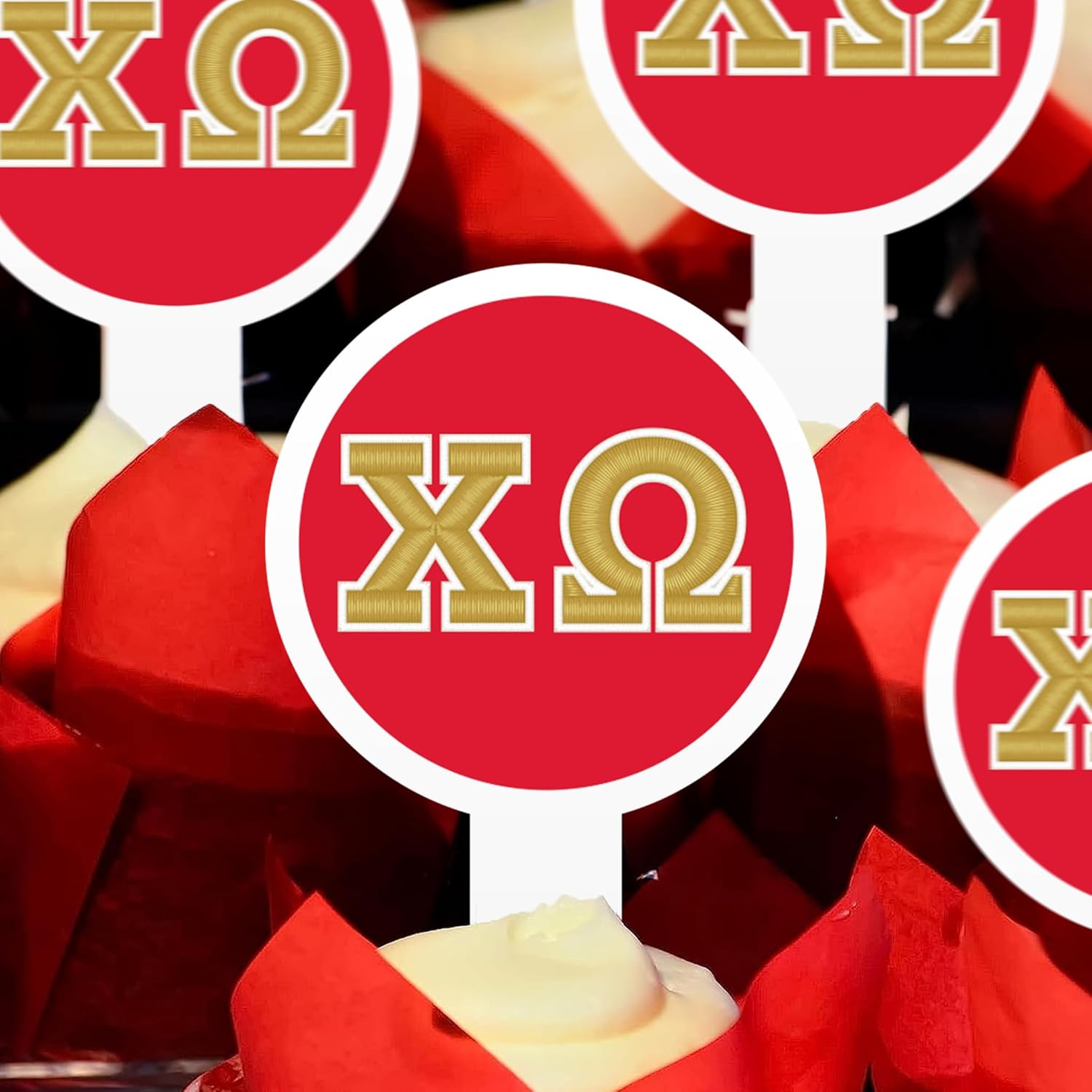 Chi Omega Cupcake Toppers - Officially Licensed