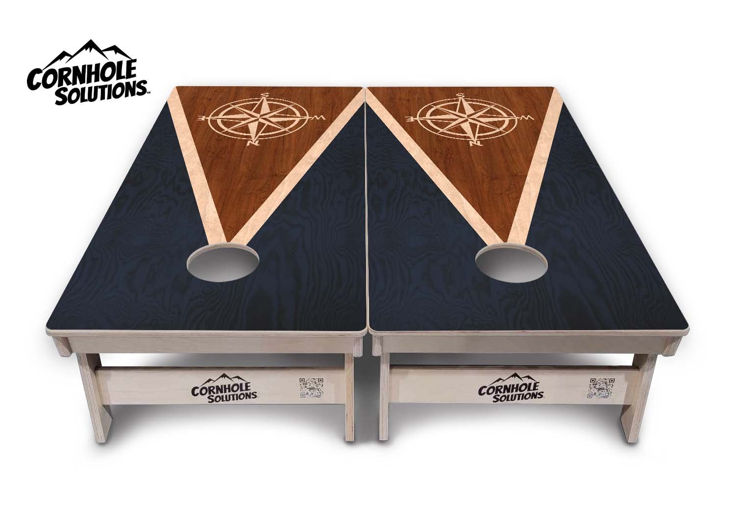 Compass Stain Triangle Cornhole Boards - Professional Tournament Series