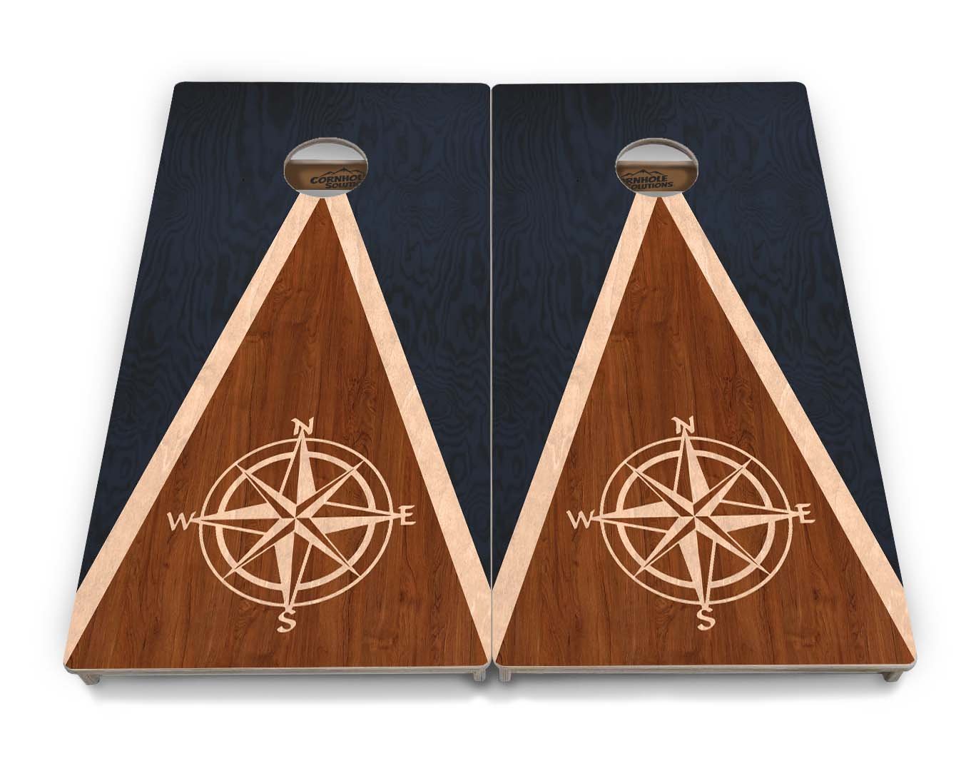 Compass Stain Triangle Cornhole Boards - Professional Tournament Series