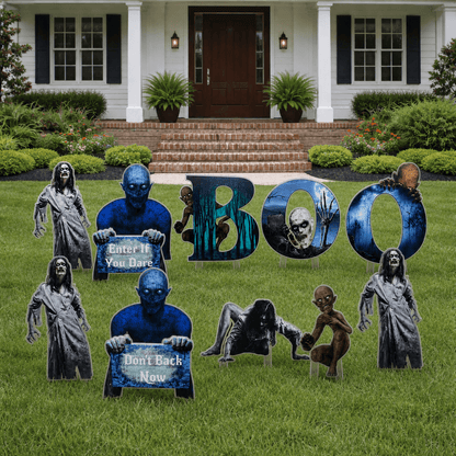 Creepy BOO Halloween Yard Card Decoration 10 piece Set
