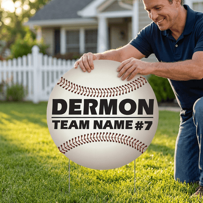 Custom 22" Baseball Player Name, Number and Mascot Fence & Yard Signs