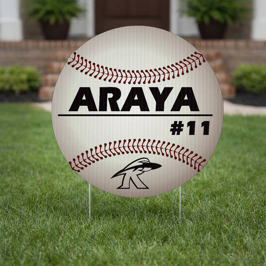 Custom 22" Baseball Player Name, Number and Mascot Fence & Yard Signs