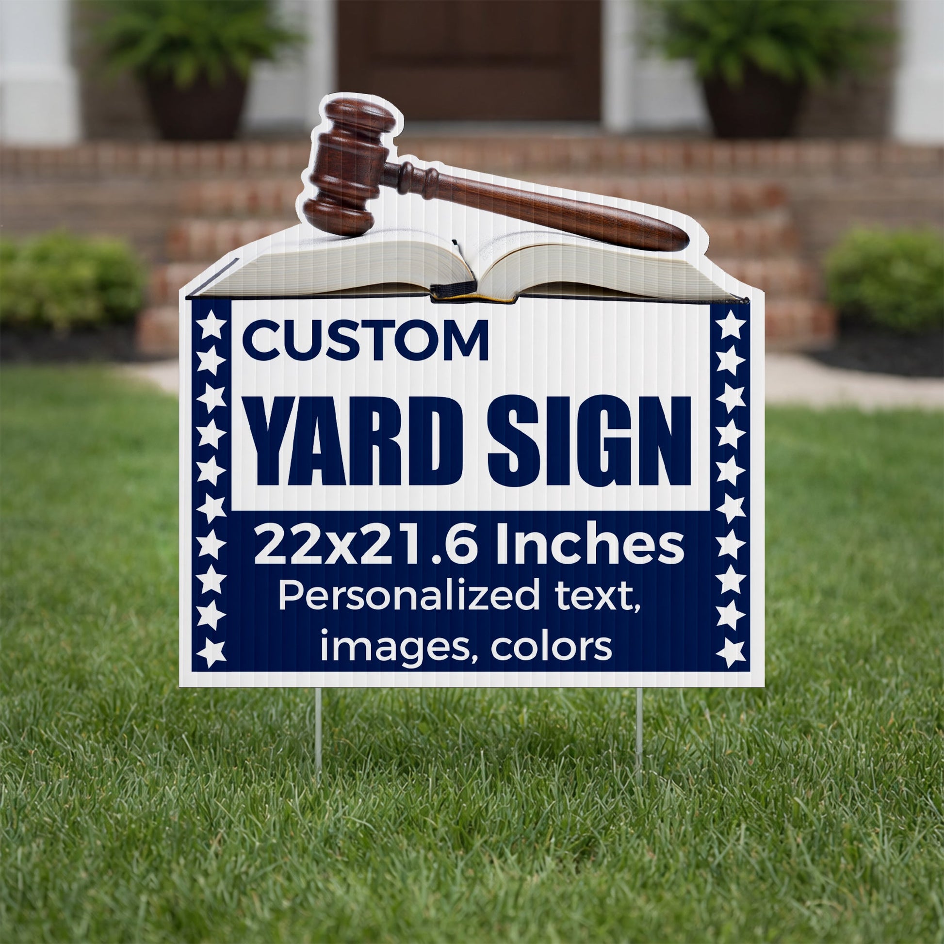 Custom 22" Gavel Shaped Yard Sign | Judge Yard Signs