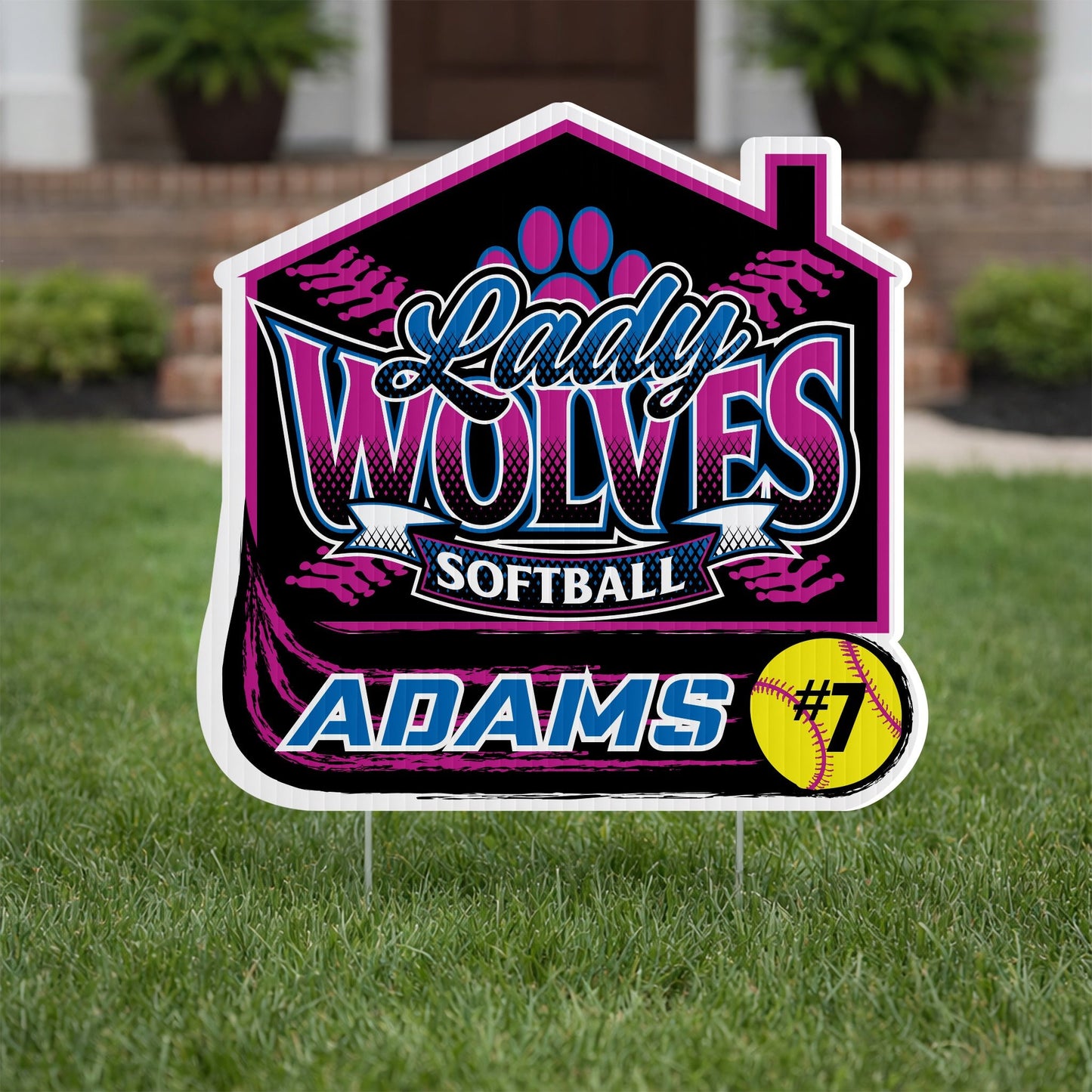 Custom 22x22" House with Swoosh Yard Sign