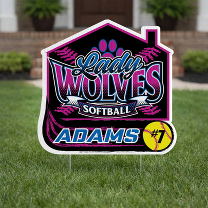 Custom 22x22" House with Swoosh Yard Sign