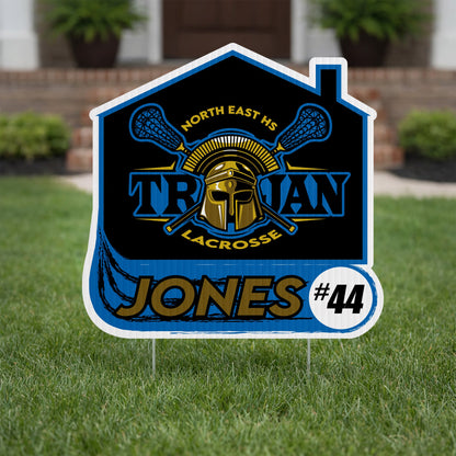 Custom 22x22" House with Swoosh Yard Sign