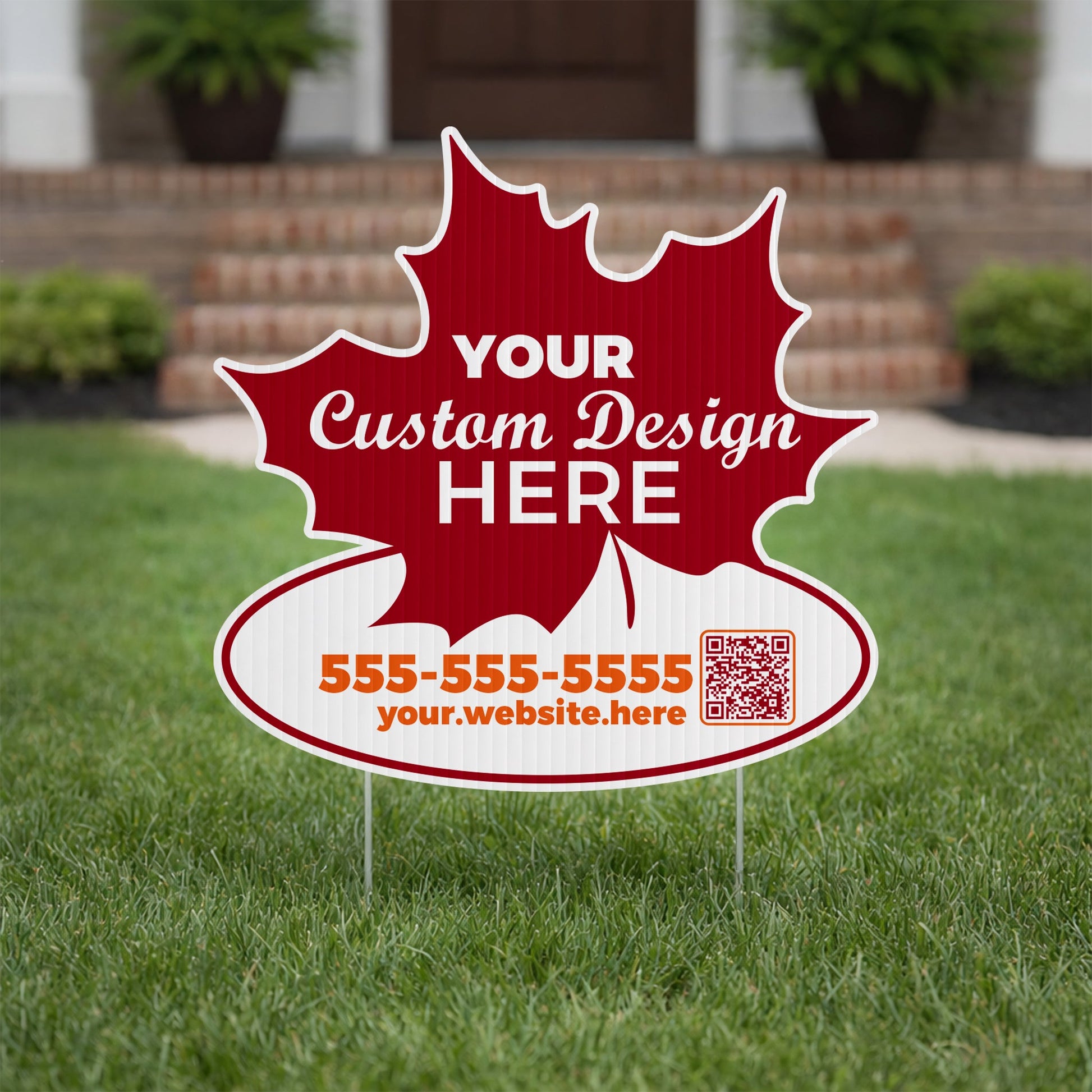 Custom 22x22" Leaf Shaped Yard Sign