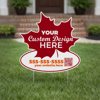 Custom 22x22" Leaf Shaped Yard Sign