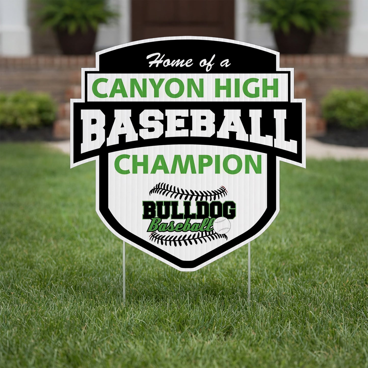 Custom 22x22" Shield with Banner Yard Sign