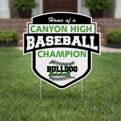 Custom 22x22" Shield with Banner Yard Sign