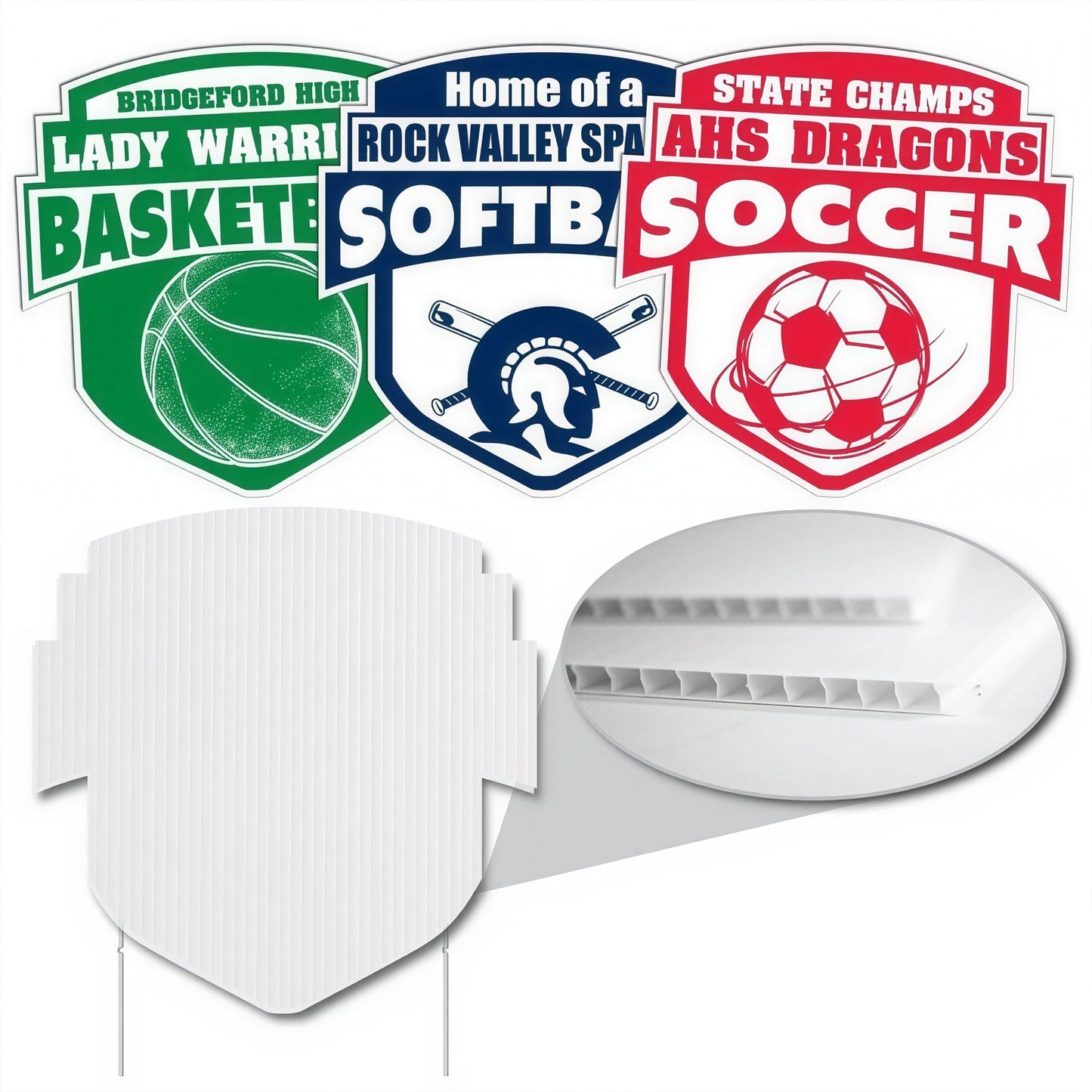 Custom 22x22" Shield with Banner Yard Sign