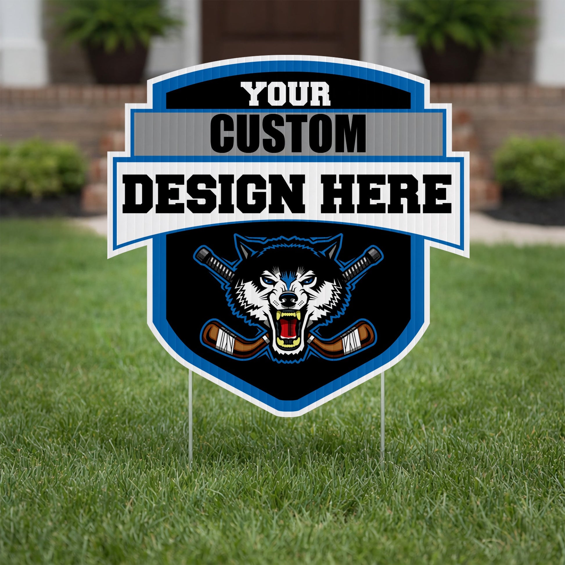 Custom 22x22" Shield with Banner Yard Sign