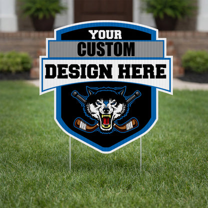 Custom 22x22" Shield with Banner Yard Sign
