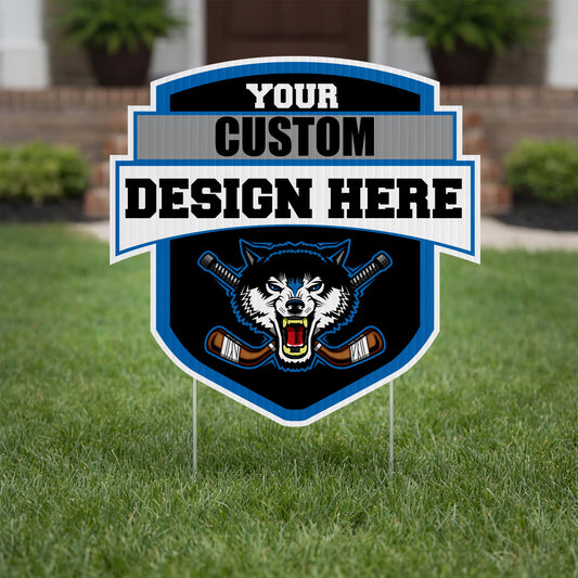 Custom 22x22" Shield with Banner Yard Sign