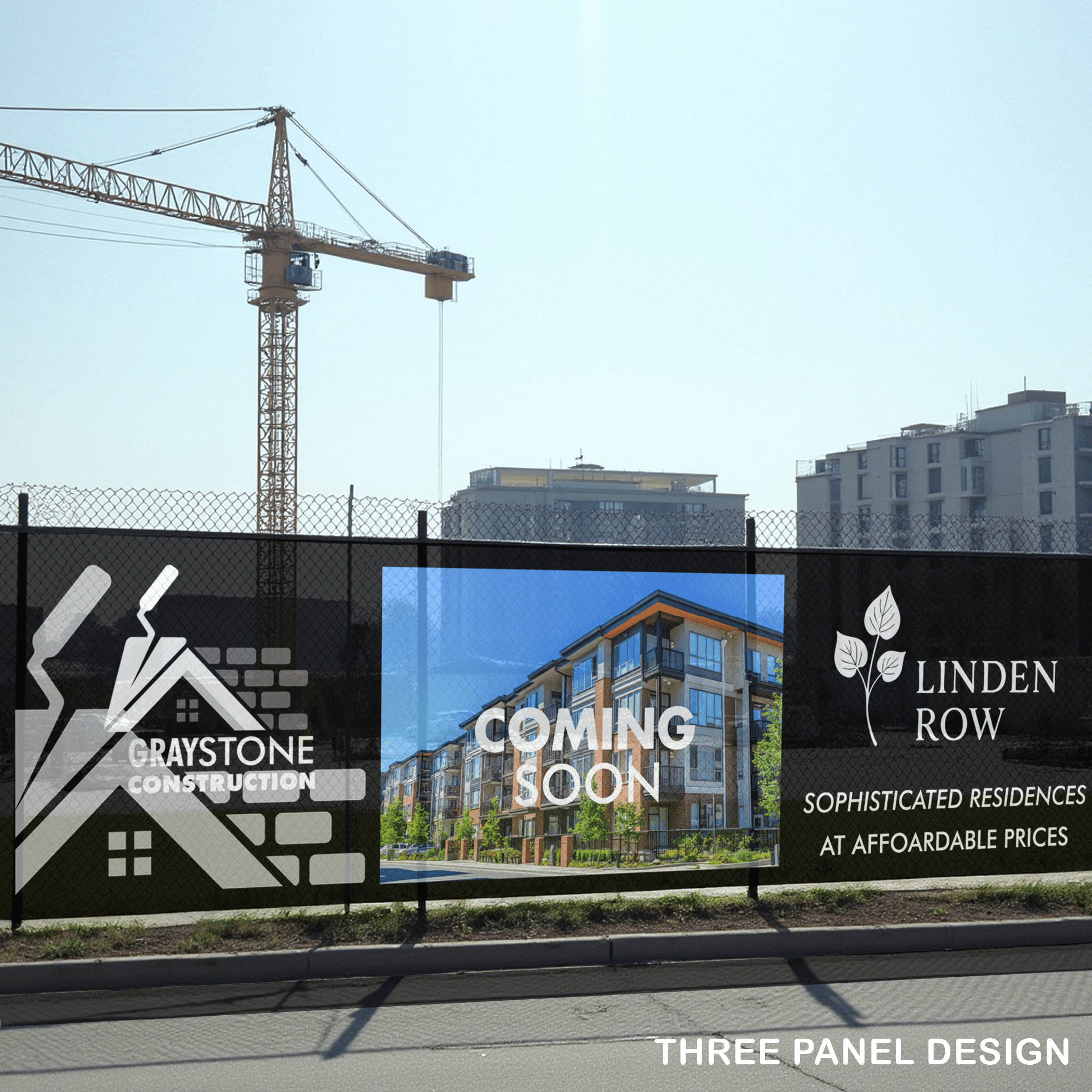 Custom Construction Fence Banner – Mesh Vinyl Privacy Wrap with Logo ...