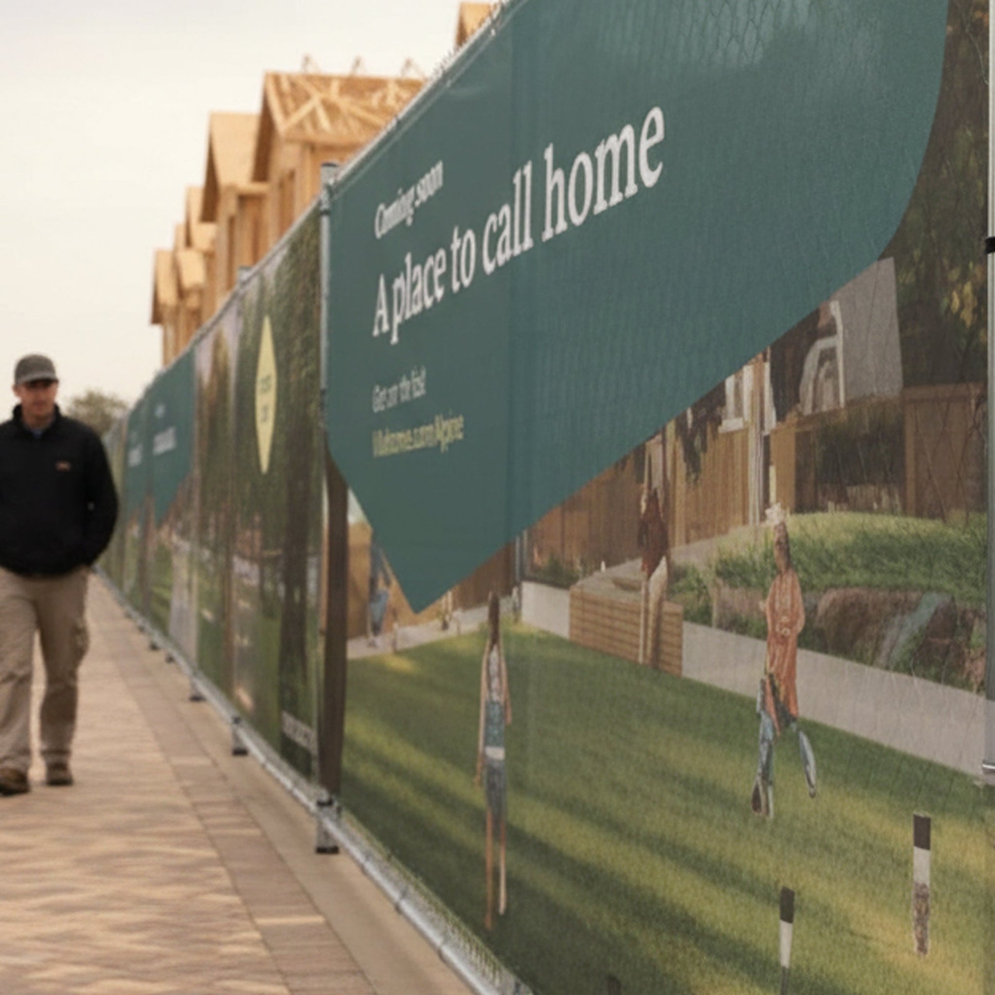Custom 6'x100' Construction Jobsite Fence Screens – Mesh Vinyl Privacy Banner with Logos