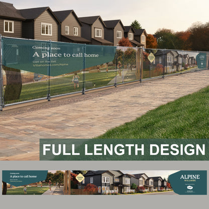 Custom 6'x50' Construction Jobsite Fence Screens – Mesh Vinyl Privacy Banner with Logos