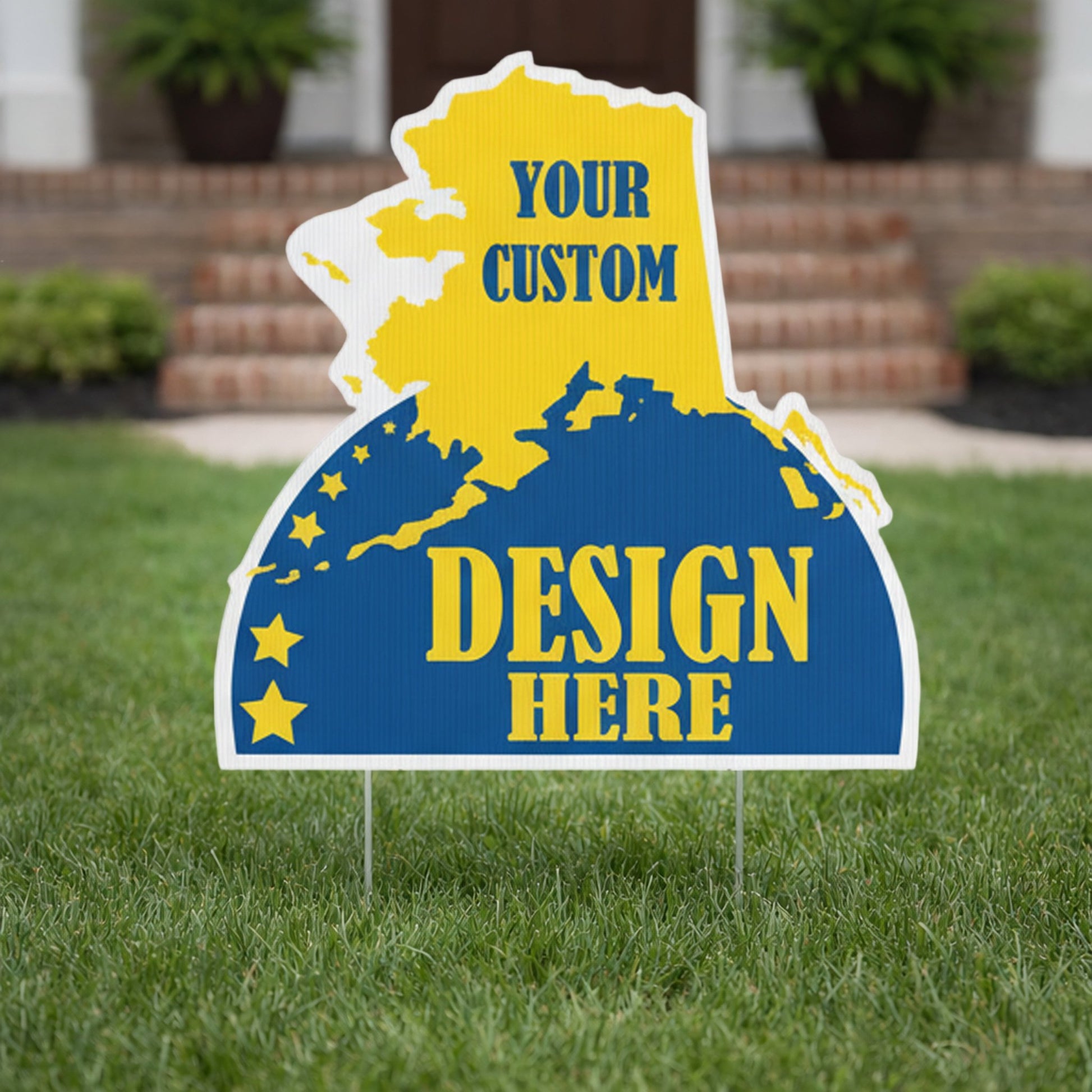 Custom - Alaska - State Shaped Yard Signs