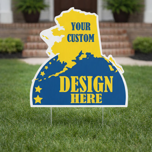 Custom - Alaska - State Shaped Yard Signs