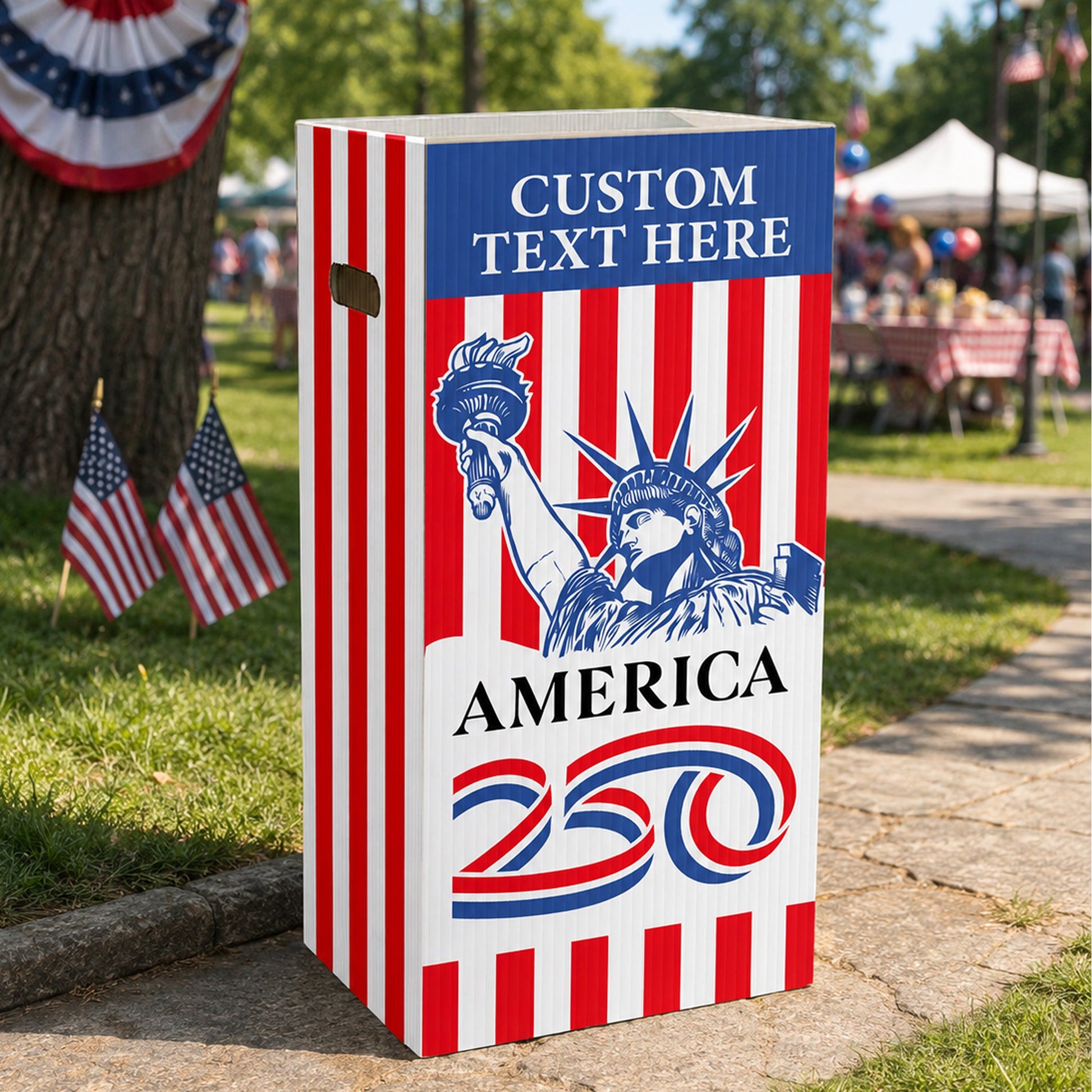 Custom America's 250th Disposable Trash Cans | 36.5 Gallon